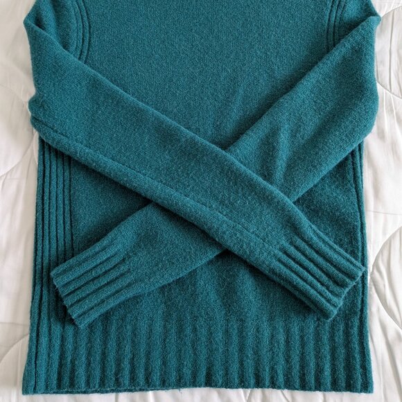 J. Crew Sweater Women's Small Emerald Green Mock Neck Supersoft Yarn Wool #J6366 - Picture 12 of 16